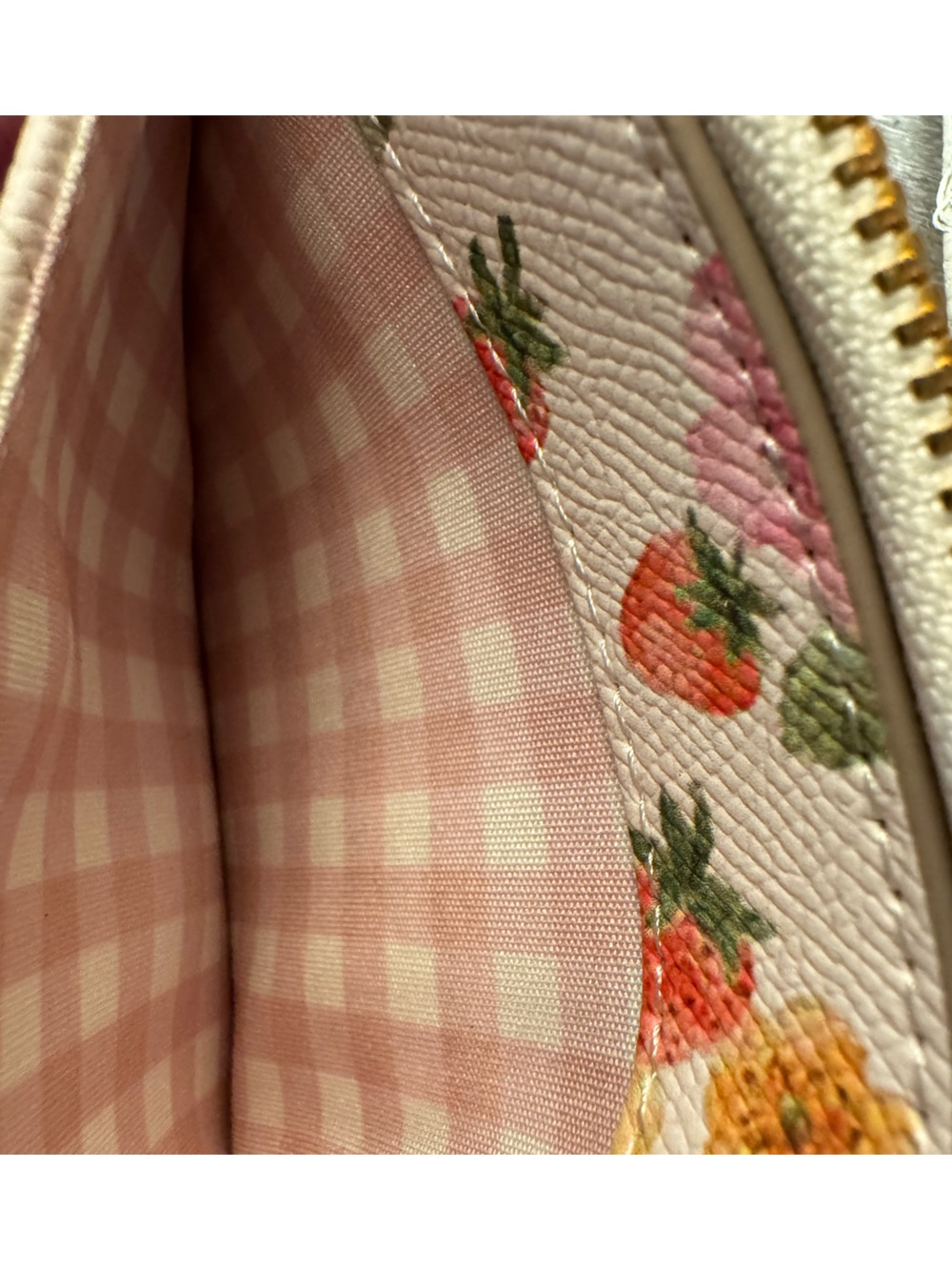 Nanette Lepore Cream Floral Strawberry Wristlet - Picture 6 of 12